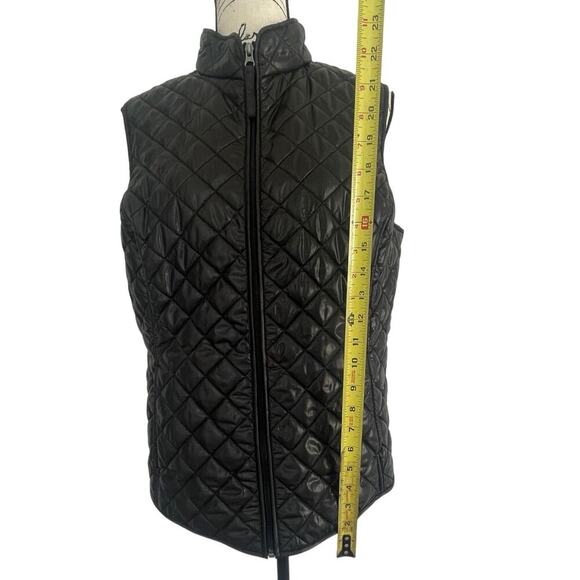 VAN HEUSEN PUFFER VEST MEN INSIDE POCKETS Sz L BLACK MOCK NECK COZZY VERSATILE - Picture 3 of 16